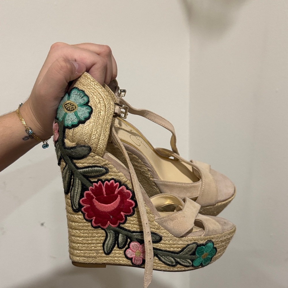 Jessica Simpson Embroidered Wedge Sandals